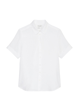 Picture of REGULAR SHORT-SLEEVED LINEN BLOUSE MADE OF LIGHT QUALITY