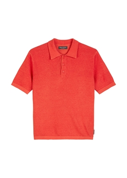 Picture of Regular knit polo shirt made from a linen-cotton blend