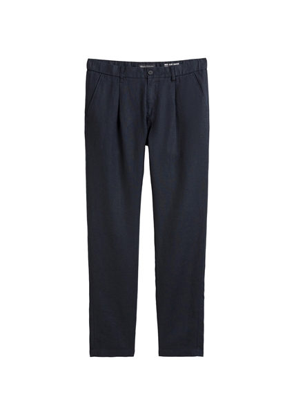 Picture of OSBY JOGGER PLEATS LINEN TROUSERS WITH ELASTICATED WAIST