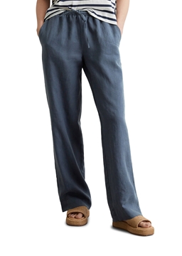 Picture of Linen joggpants straight with elastic waistband