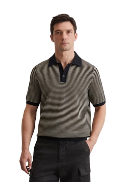 Picture of Regular knit polo shirt made from an organic cotton-linen blend