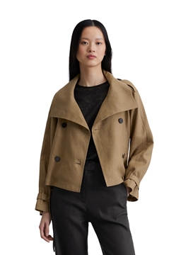 Picture of Linen trench jacket, fluent, with belt, flaps on sleeves