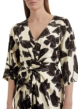 Picture of Wrap dress regular made from viscose satin stretch