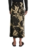 Picture of Flared print satin skirt made from viscose stretch