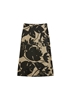 Picture of Flared print satin skirt made from viscose stretch