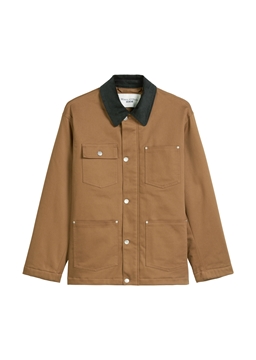 Picture of Padded worker jacket with contrasting corduroy collar