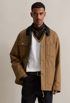 Picture of Padded worker jacket with contrasting corduroy collar