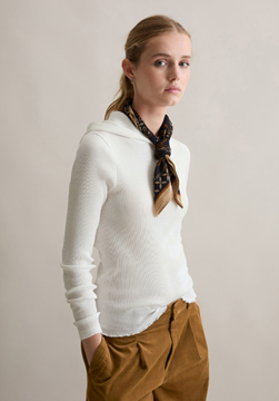 Picture of Hooded longsleeve regular made from soft ribbed jersey