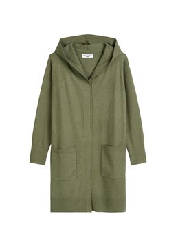 Picture of Long cardigan with hood relaxed made from soft cotton stretch