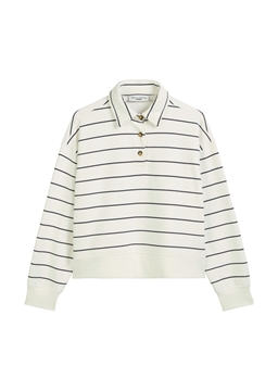 Picture of Striped polo sweatshirt relaxed made from pure organic cotton