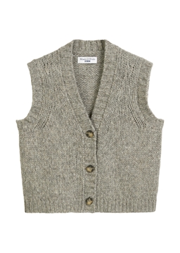 Picture of Sleeveless cropped cardigan made from a cozy virgin wool/alpaca blend