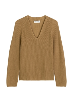 Picture of V-neck knitted sweater relaxed made from soft cotton yarn