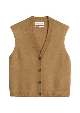 Picture of Sleeveless knitted vest relaxed made from a soft virgin wool blend