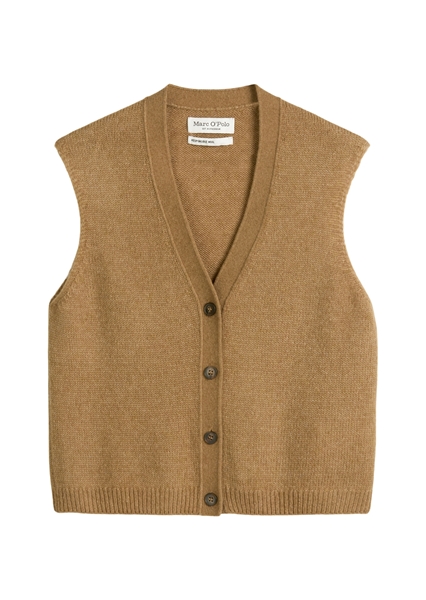 Picture of Sleeveless knitted vest relaxed made from a soft virgin wool blend
