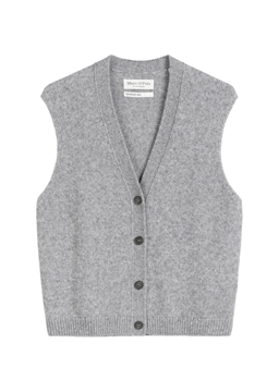 Picture of Sleeveless knitted vest relaxed made from a soft virgin wool blend