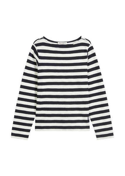 Picture of T-shirt, long sleeve, boat neck, striped