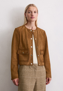 Picture of Leather jacket regular made from soft goatskin suede