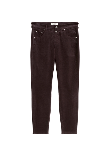 Picture of Fine corduroy pants model Theda boyfriend cropped made from organic cotton modal stretch