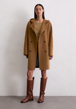 Picture of Hooded coat relaxed made from a double-face wool blend