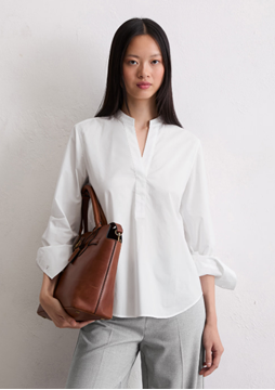 Picture of Regular tunic blouse made from papertouch poplin