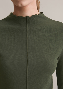 Picture of Ribbed longsleeve slim made from organic cotton stretch jersey