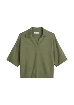 Picture of Knitted polo regular made from soft cotton stretch