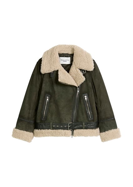 Picture of Suede jacket regular with teddy plush