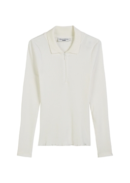 Picture of Ribbed polo shirt slim made from organic cotton stretch jersey
