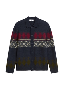 Picture of Cardigan with relaxed collar with mohair content