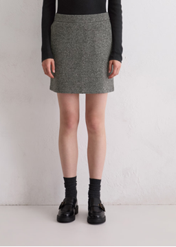 Picture of Tweed jersey mini skirt slim made from an organic cotton blend