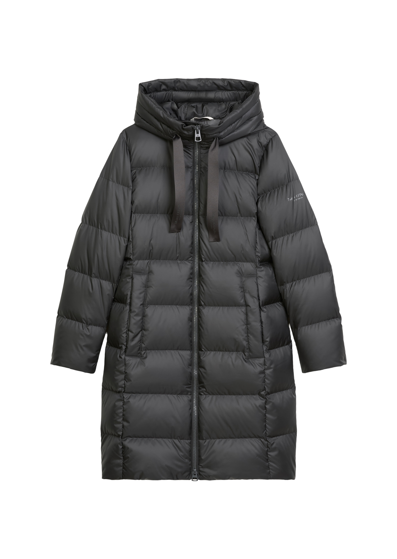 Hooded down coat shaped with water-repellent surface | AxentBox