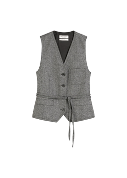 Picture of Tweed vest fitted made from a virgin wool mix
