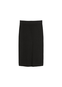 Picture of Rib knit skirt shaped made from a soft virgin wool blend