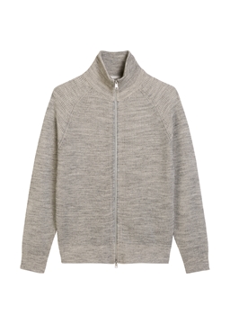 Picture of Zipper cardigan regular made from a cotton/virgin wool blend