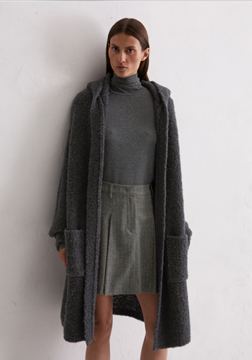 Picture of Bouclé cardigan regular made from a virgin wool/alpaca wool mix