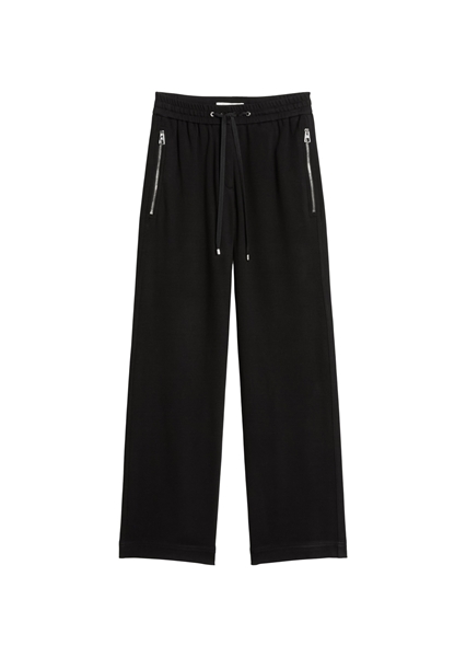 Picture of Twill jersey trousers wide made from an elastic viscose blend