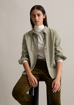 Picture of Check blouse with pleat detail regular made from pure organic cotton