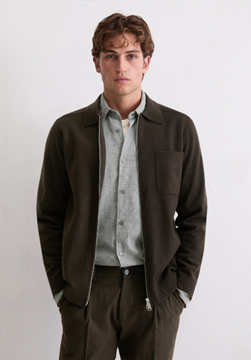 Picture of Overshirt cardigan regular in a compact boiled wool look