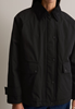 Picture of Oversize padded barn jacket made from a waxed organic cotton-nylon mix
