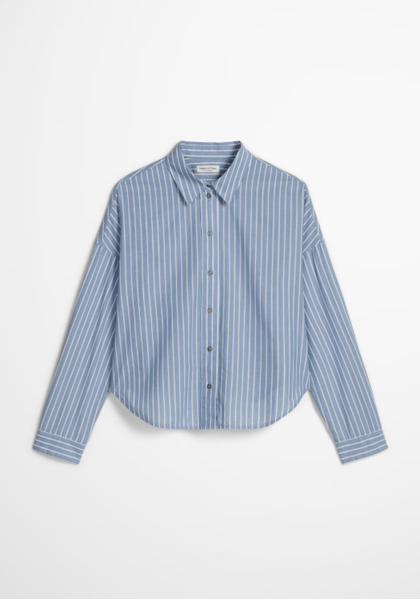 Picture of Striped blouse loose made from cotton chambray