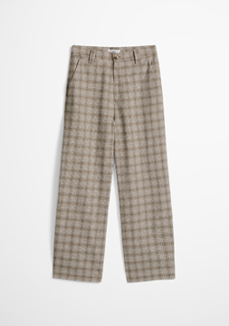 Picture of Checked trousers loose made from an organic cotton-linen blend