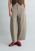 Picture of Checked trousers loose made from an organic cotton-linen blend
