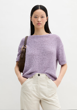 Picture of Short sleeve sweater loose made from ribbon yarn