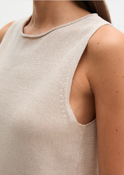 Picture of Sleeveless sweater regular made from an organic cotton-linen blend