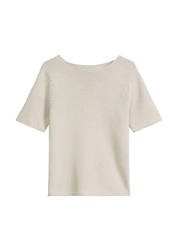 Picture of Regular short-sleeved sweater made from an organic cotton/linen blend