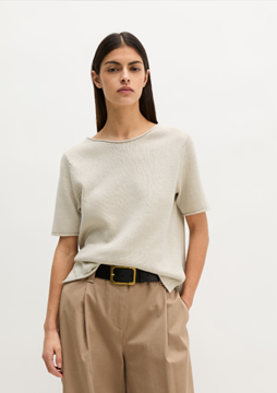Picture of Regular short-sleeved sweater made from an organic cotton/linen blend