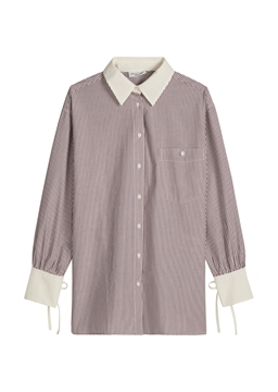 Picture of Striped blouse loose made from Papertouch Poplin