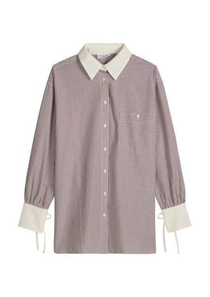 Picture of Striped blouse loose made from Papertouch Poplin