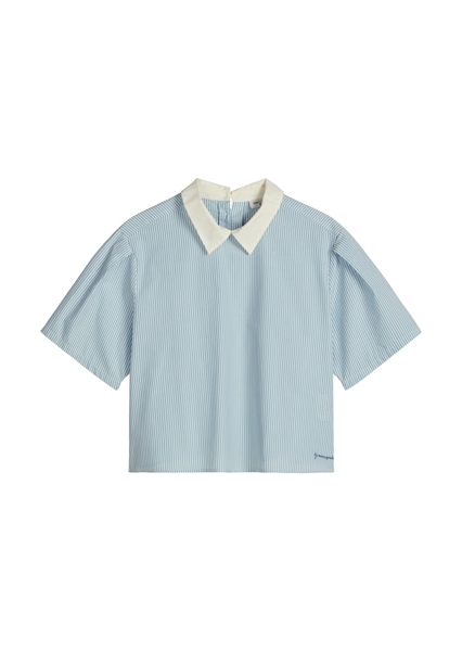 Picture of Relaxed striped blouse made from Papertouch Poplin