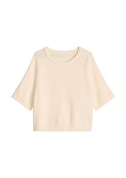 Picture of Regular short-sleeved sweater made from cotton slub yarn